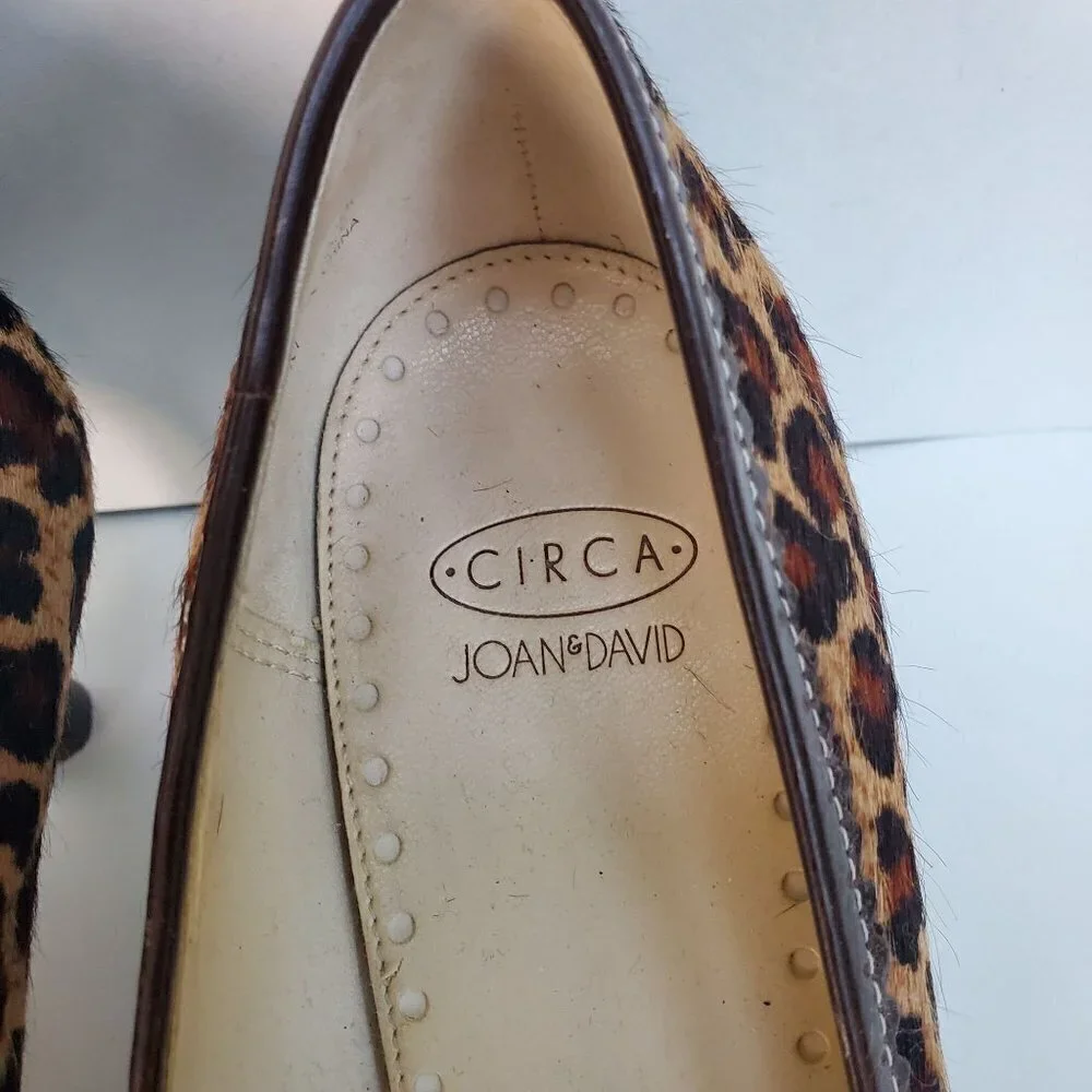Circa Joan And David Leopard Calf Hair Kitten Heel Pumps Size 7M